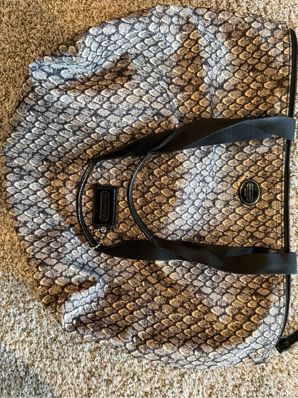 COACH- Ocelot Weekender Snake Print Fabric Tote